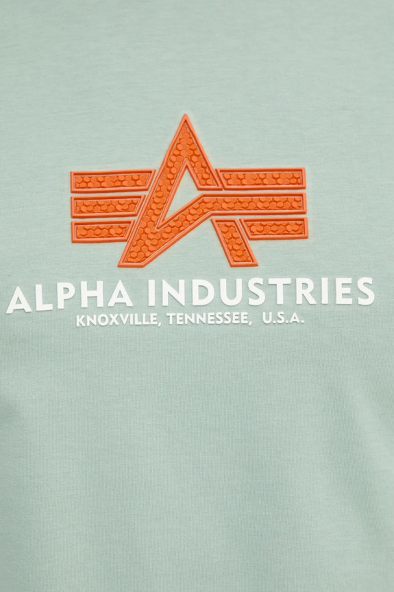 Alpha Industries tricou din bumbac Basic Rubber verde 100501RB