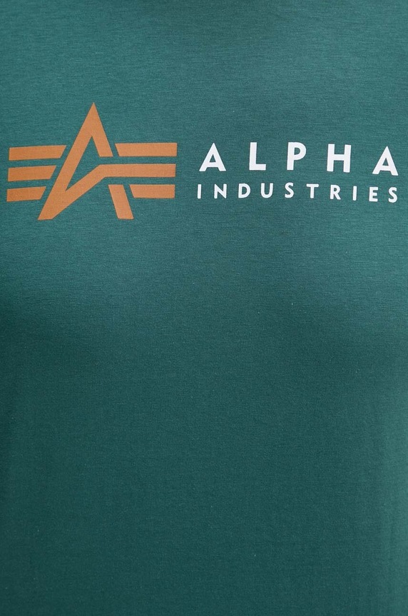 Alpha Industries cotton t-shirt Label 118502 green