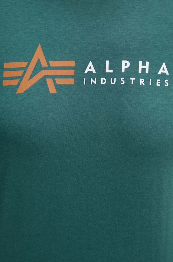 Alpha Industries cotton t-shirt Label 118502 green