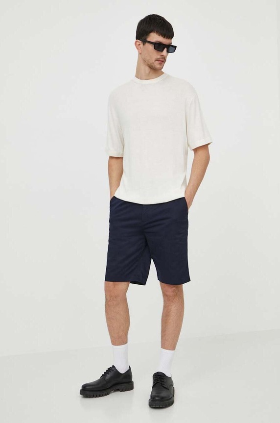 Calvin Klein póló selyemkeverékből K10K112852 bézs SS24