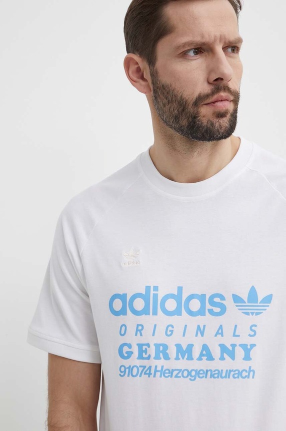 Bombažna kratka majica adidas Originals bež IR9634