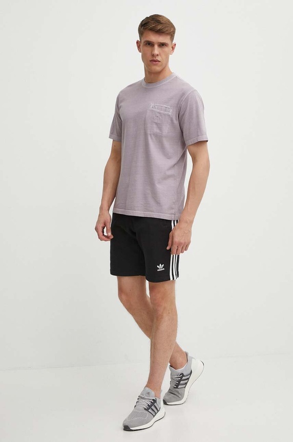 Βαμβακερό μπλουζάκι adidas Originals IS1762 μωβ SS24
