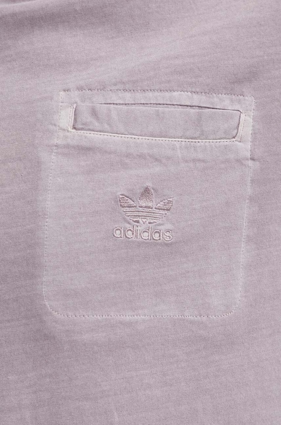 Βαμβακερό μπλουζάκι adidas Originals IS1762 μωβ