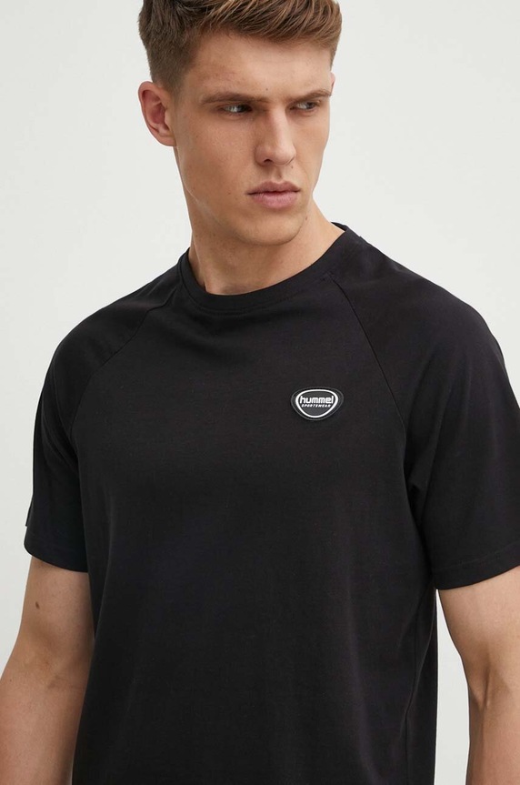 Hummel t-shirt bawełniany hmlLGC KAI REGULAR HEAVY T-SHIRT regular czarny 223989