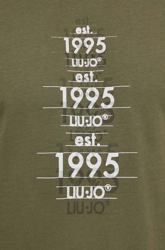 Liu Jo tricou din bumbac verde M124P204PRINTCOMF