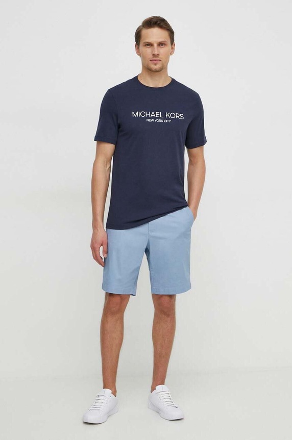 Michael Kors t-shirt bawełniany CS4521H1V2 granatowy SS24
