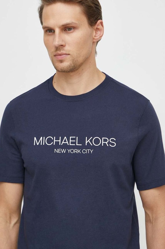 Michael Kors t-shirt bawełniany granatowy CS4521H1V2