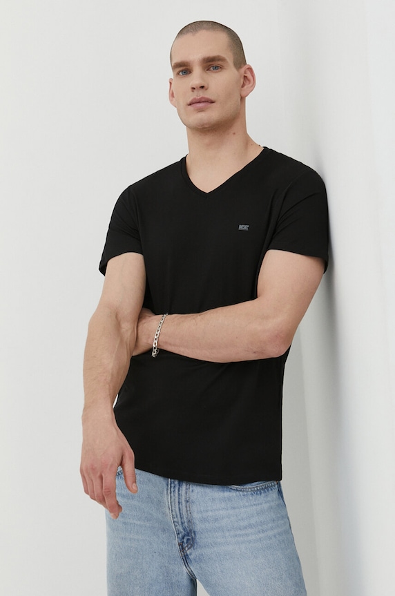 Diesel tricou din bumbac 3-pack uni negru 00SHGU.0LIAD