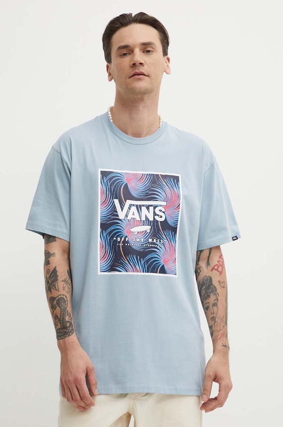 Pamučna majica Vans plava VN0A5E7YCZI1