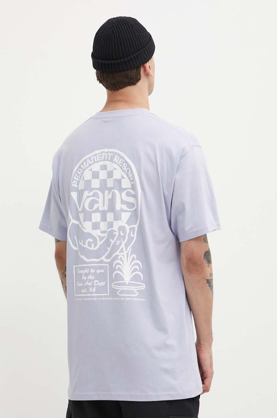 Ρούχα Βαμβακερό μπλουζάκι Vans VN000G5PCR21 μωβ