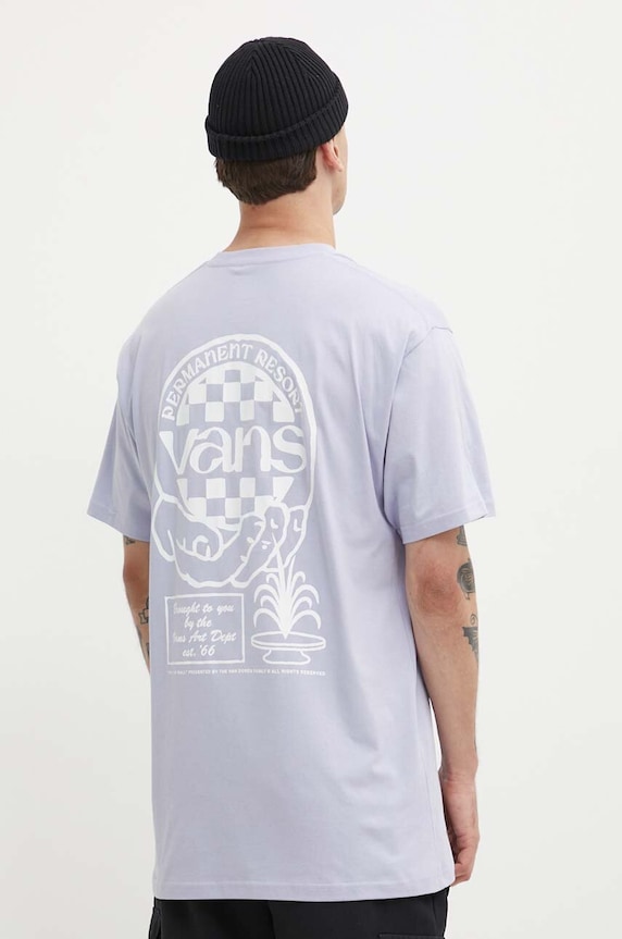Ρούχα Βαμβακερό μπλουζάκι Vans VN000G5PCR21 μωβ