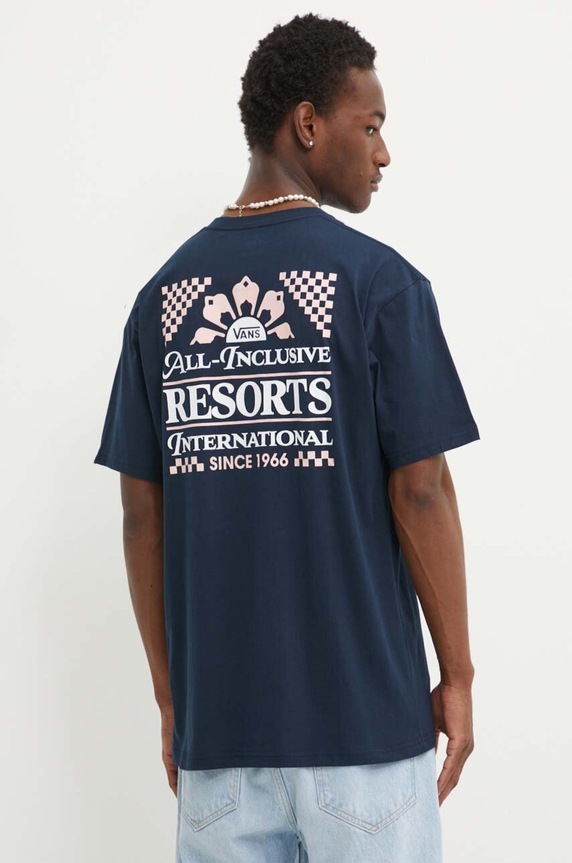 Pamučna majica Vans mornarsko plava VN000G67NVY1