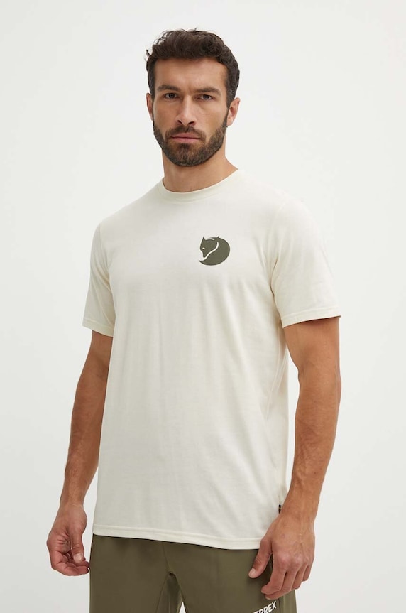 Ruházat Fjallraven sportos póló Walk With Nature F12600216.113 bézs