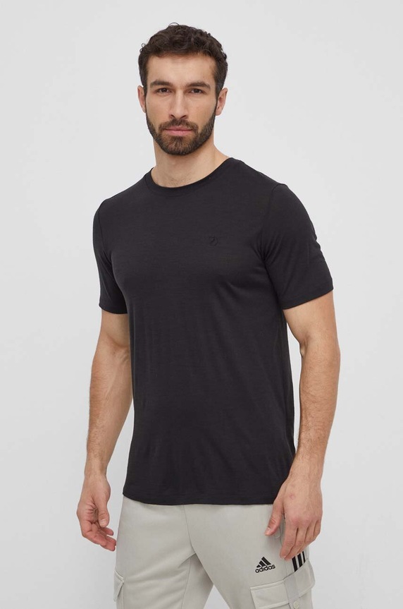Fjallraven tricou de lana Abisko Wool negru F87193.550