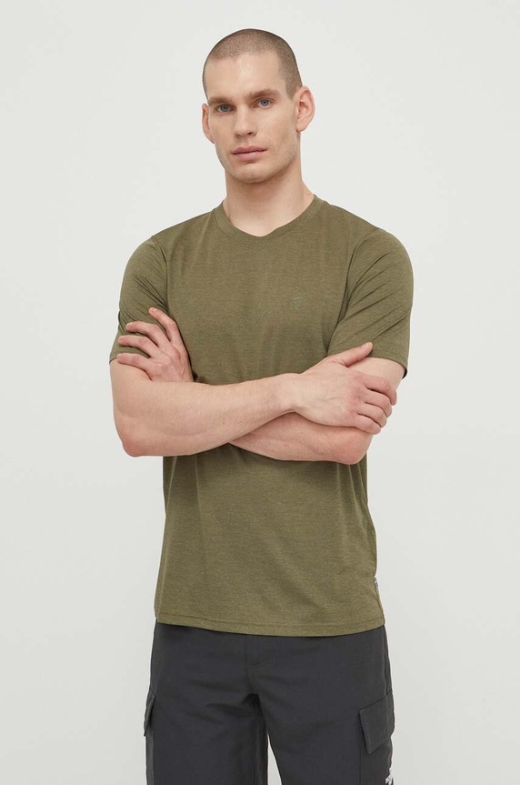 Αθλητικό μπλουζάκι Fjallraven Abisko Day F87197.620 πράσινο SS24
