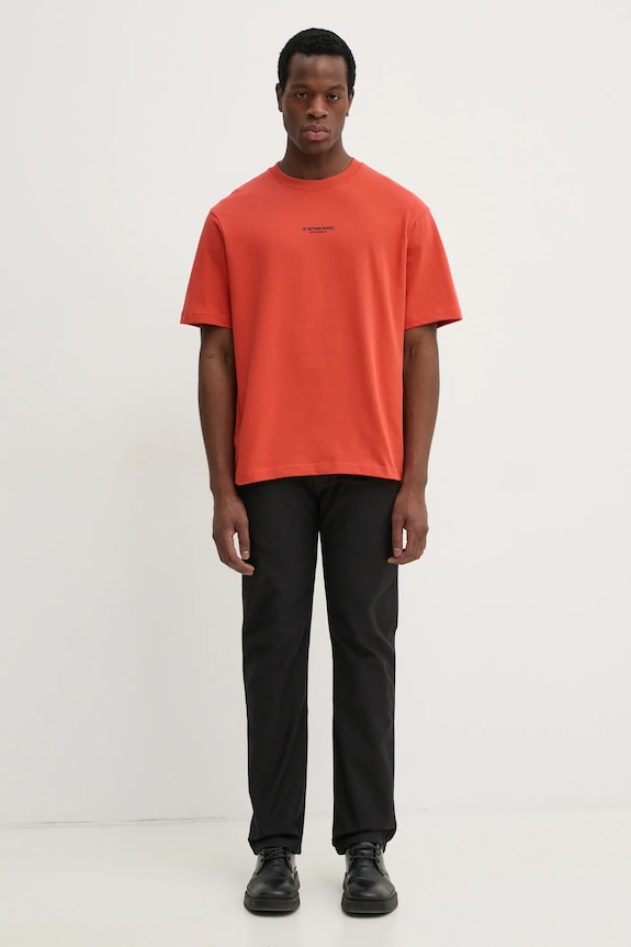 G-Star t-shirt bawełniany D24780.C336 pomarańczowy AW25