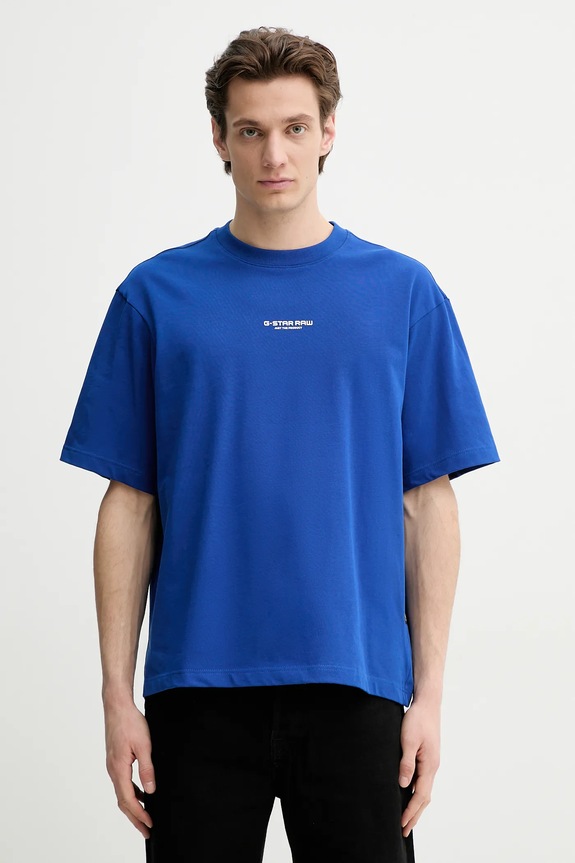 G-Star t-shirt bawełniany niebieski D24780.C336