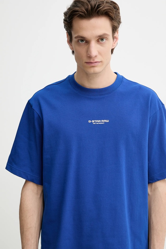 G-Star t-shirt bawełniany niebieski D24780.C336