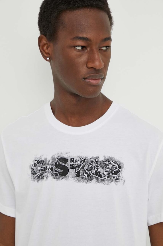 G-Star t-shirt bawełniany biały D24363.C506