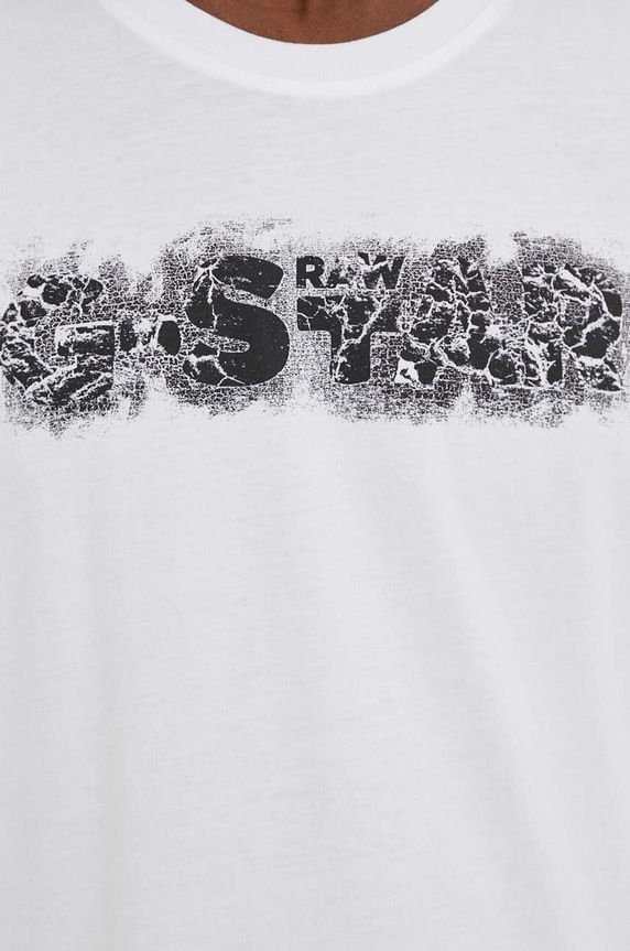 G-Star t-shirt bawełniany D24363.C506 biały