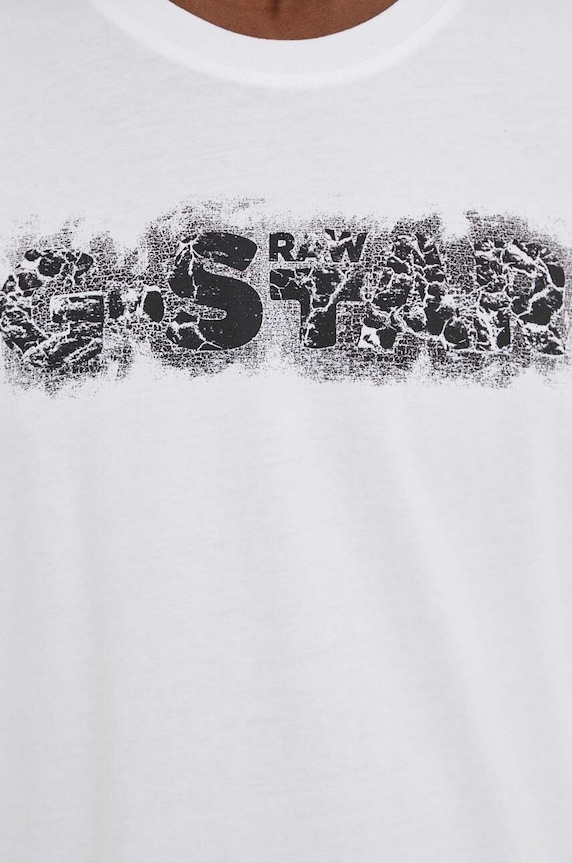 G-Star t-shirt bawełniany D24363.C506 biały