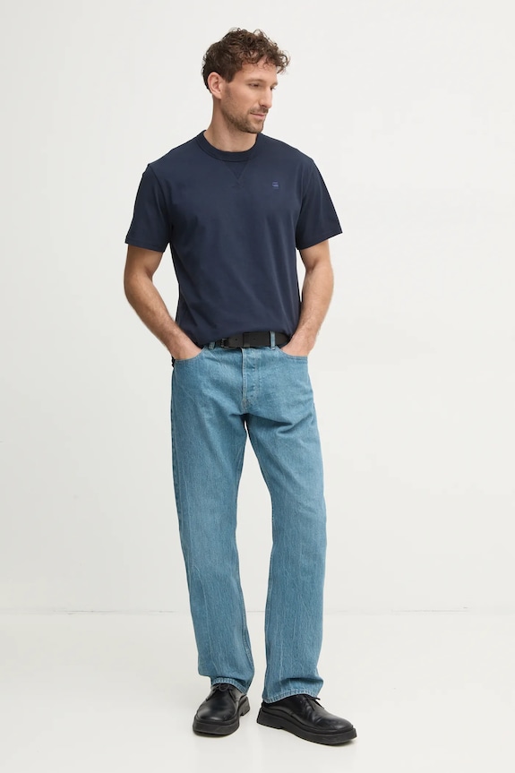 G-Star tricou din bumbac Nifous D24449.336 bleumarin AW25