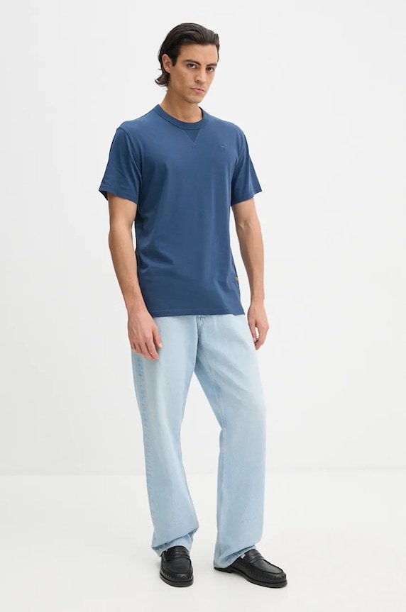 Pamučna majica G-Star D24449.336 mornarsko plava AW25