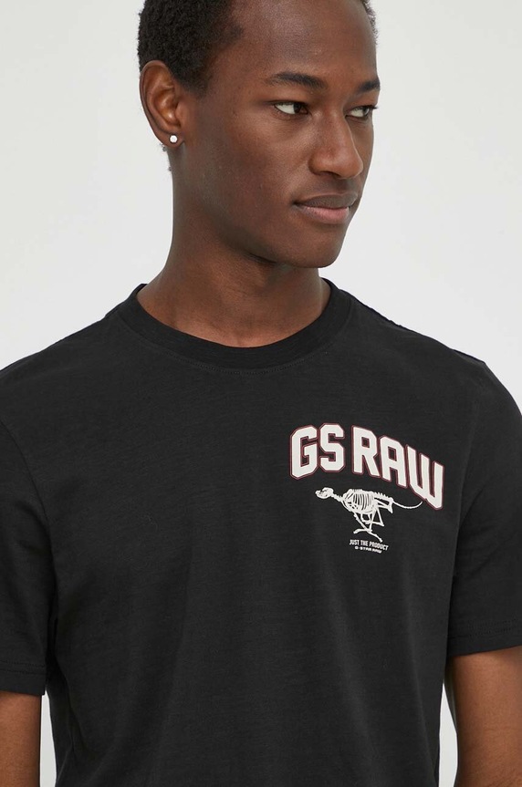 G-Star t-shirt bawełniany czarny D24424.C372