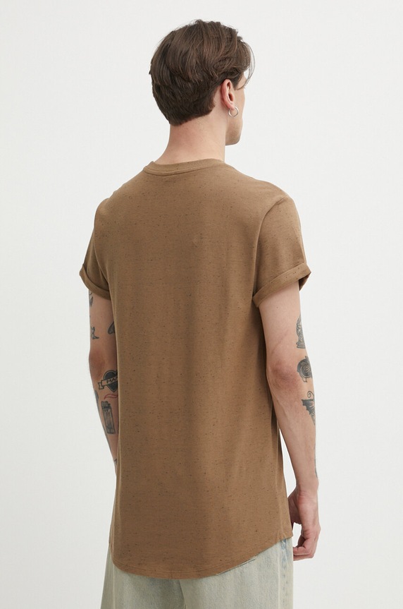 Odzież G-Star t-shirt bawełniany D16396.D565 brązowy