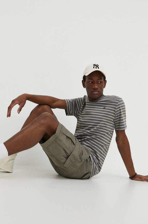 G-Star pamut póló pamut szürke D24445.C339