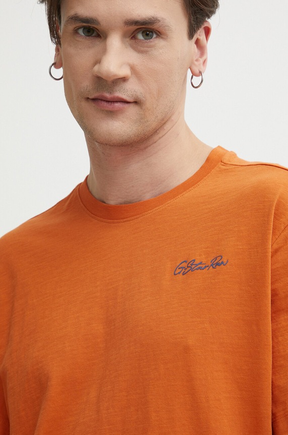G-Star t-shirt bawełniany pomarańczowy D24431.C372