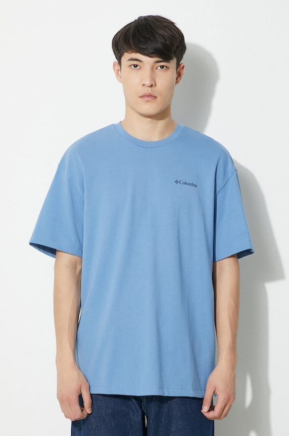 Abbigliamento Columbia t-shirt Burnt Lake 2071711 blu