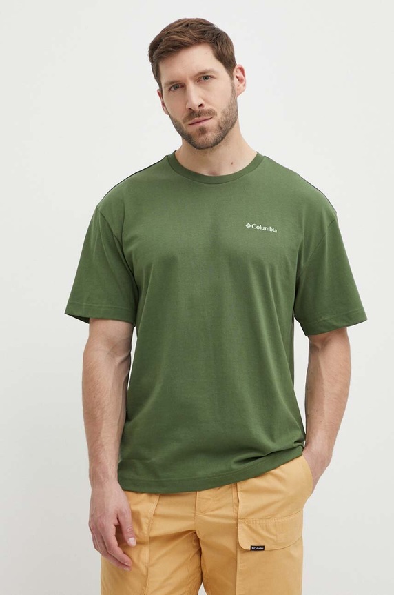 Columbia t-shirt Burnt Lake 2071711 zielony SS24