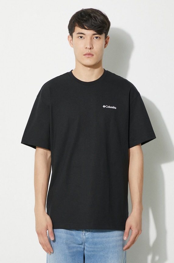 Abbigliamento Columbia t-shirt Burnt Lake 2071711 nero