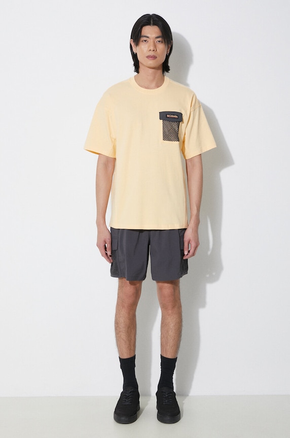 Bavlněné tričko Columbia Painted Peak 2074481 žlutá SS24