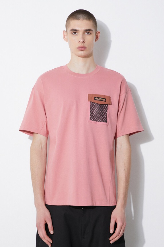 Columbia t-shirt in cotone Painted Peak rilassato rosa 2074481
