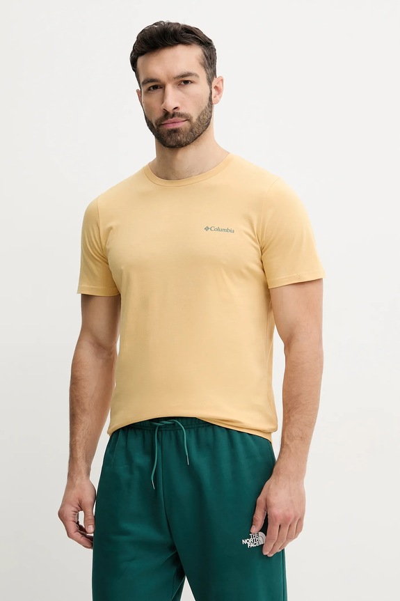 Odzież Columbia t-shirt bawełniany Rapid Ridge 1934824. żółty
