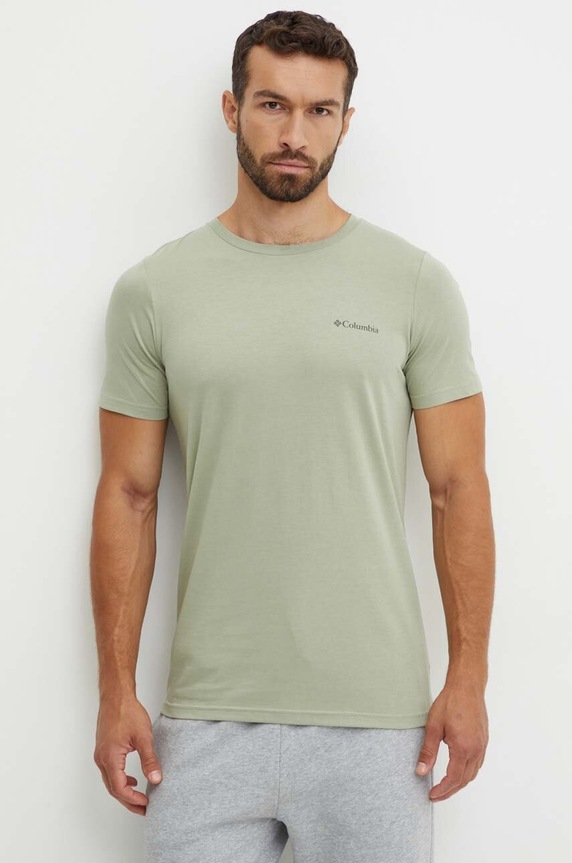 Columbia t-shirt in cotone Rapid Ridge 1934824. verde SS25