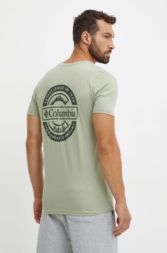 Columbia t-shirt in cotone Rapid Ridge verde 1934824.