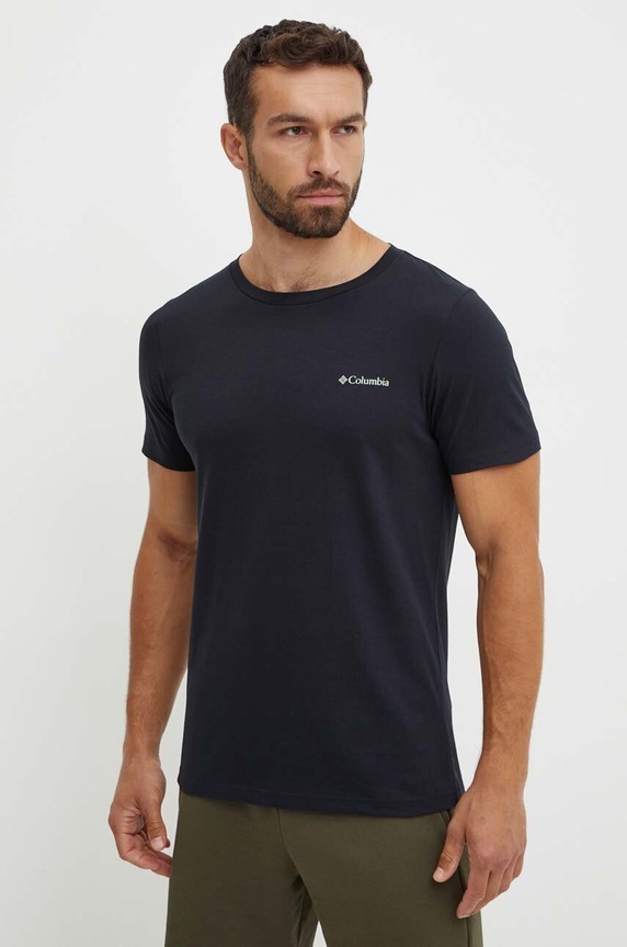 Columbia t-shirt bawełniany Rapid Ridge 1934824. czarny SS25