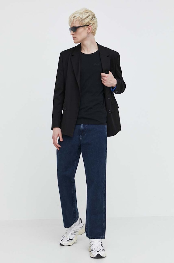 Superdry pamut póló M6010819A.02A fekete SS24