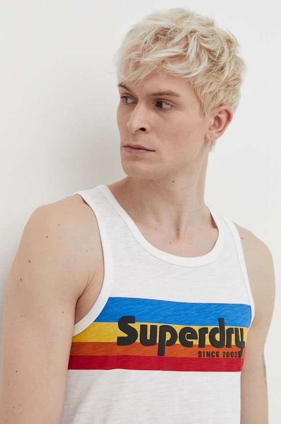 Superdry t-shirt bawełniany biały M6010816A.1ZX