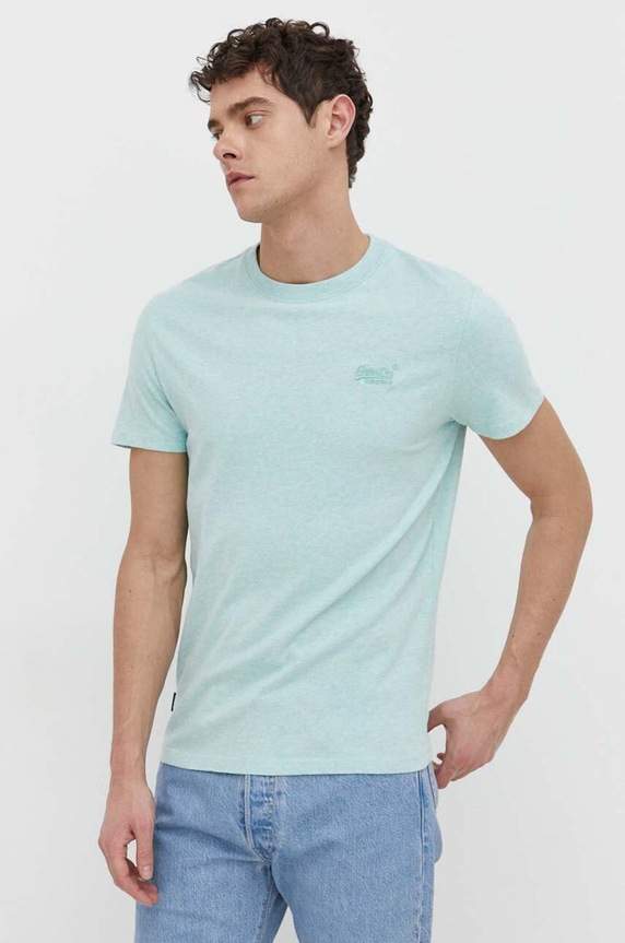 Superdry pamut póló türkiz M1011245A.9VQ