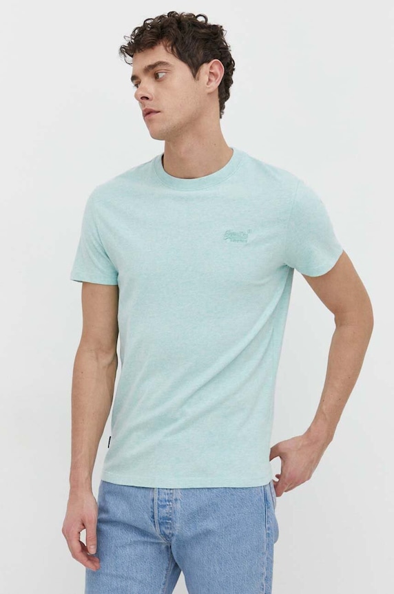 Superdry pamut póló türkiz M1011245A.9VQ