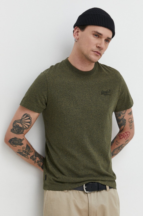 Superdry t-shirt bawełniany zielony M1011245A.1BG