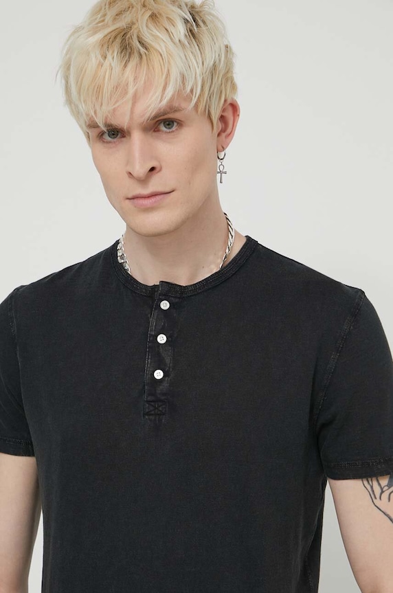 Superdry pamut póló fekete M1011890A.02A