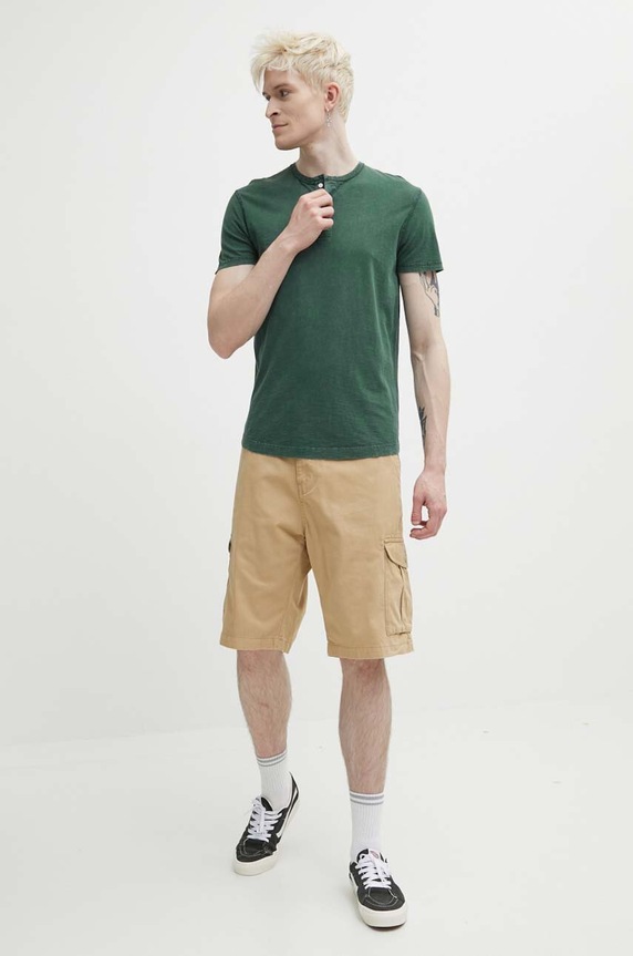 Bavlněné tričko Superdry M1011890A.FPX zelená SS24