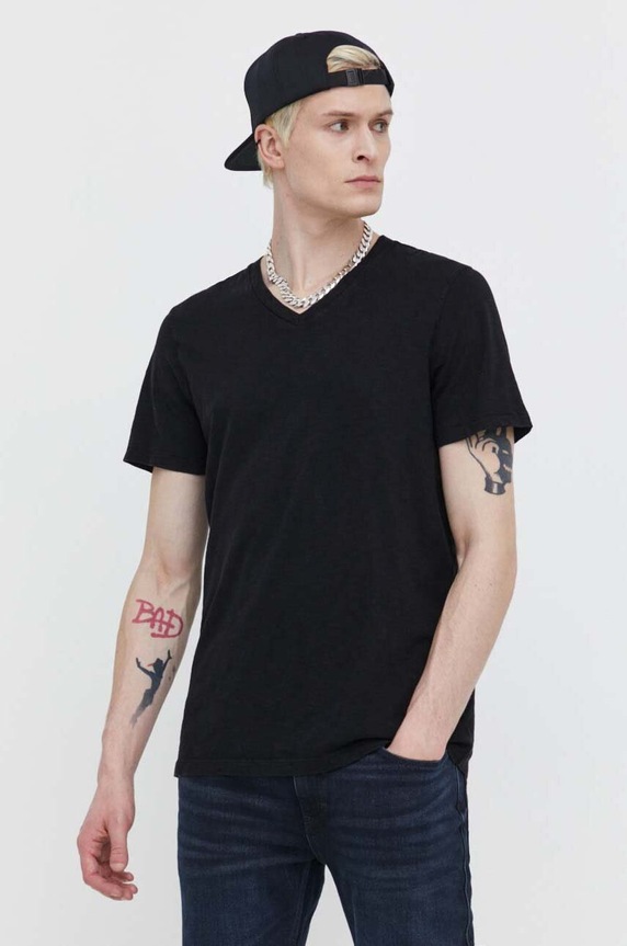 Bavlněné tričko Superdry černá M1011889A.02A