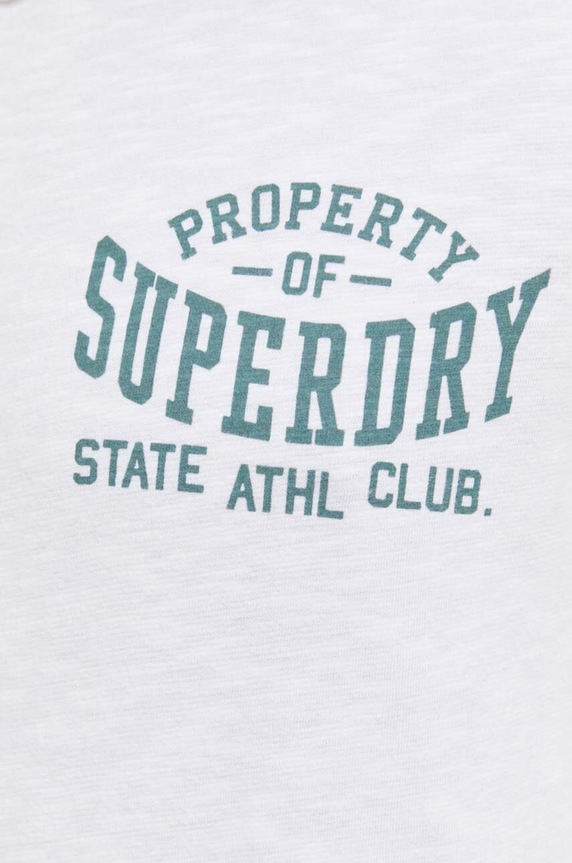 Βαμβακερό μπλουζάκι Superdry M1011903A.RAV λευκό