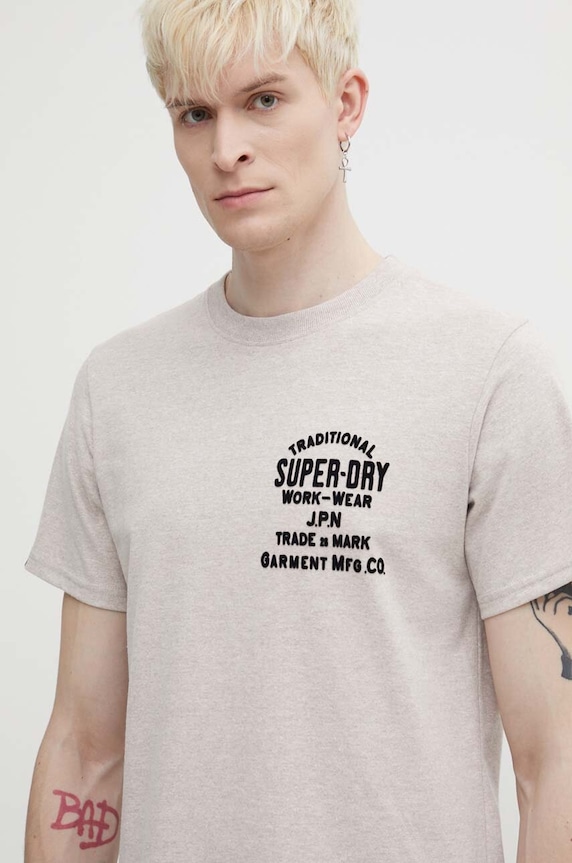 Superdry tricou bej M1011906A.2AH
